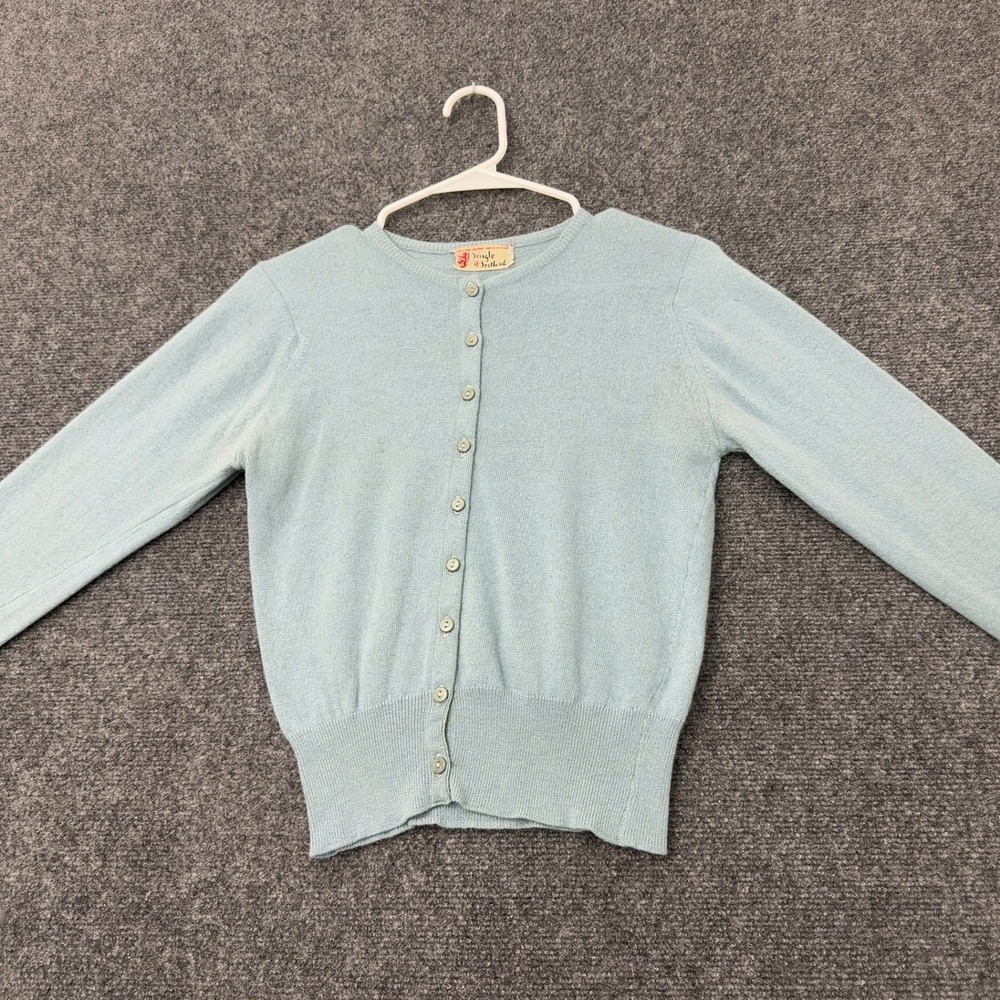 Vintage Pringle of Scotland Cardigan Women S Blue Cashmere Button Up Classic Lux